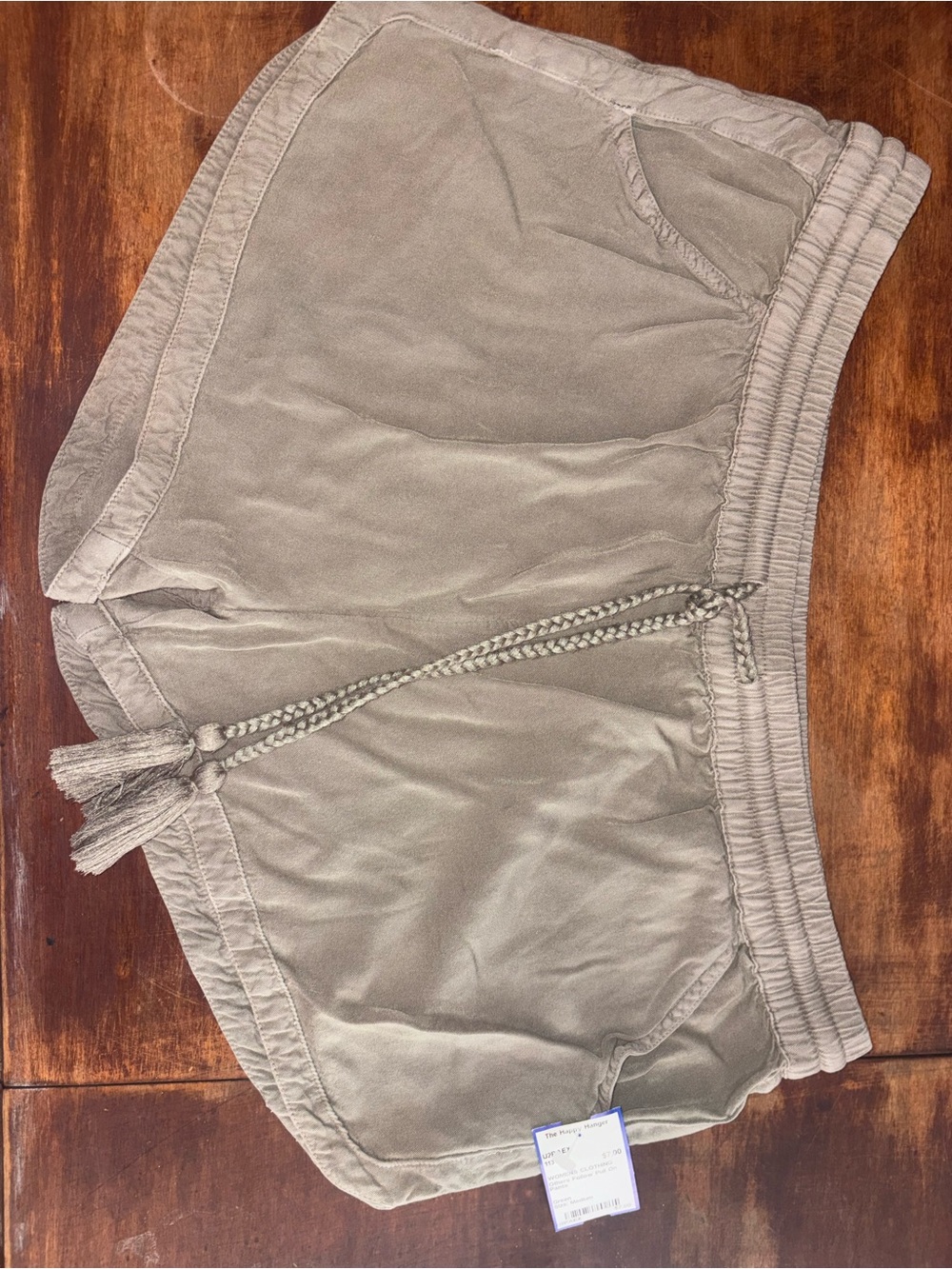 Olive Green Drawstring Casual Shorts
